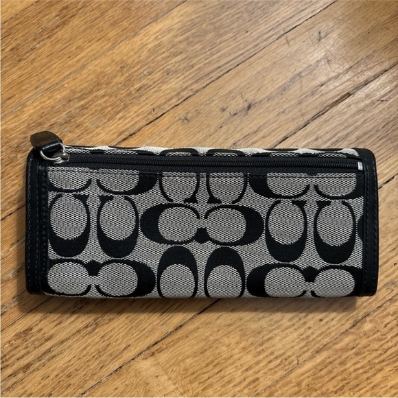 Coach Signature Black and Gray Wallet - Picture 2 of 7
